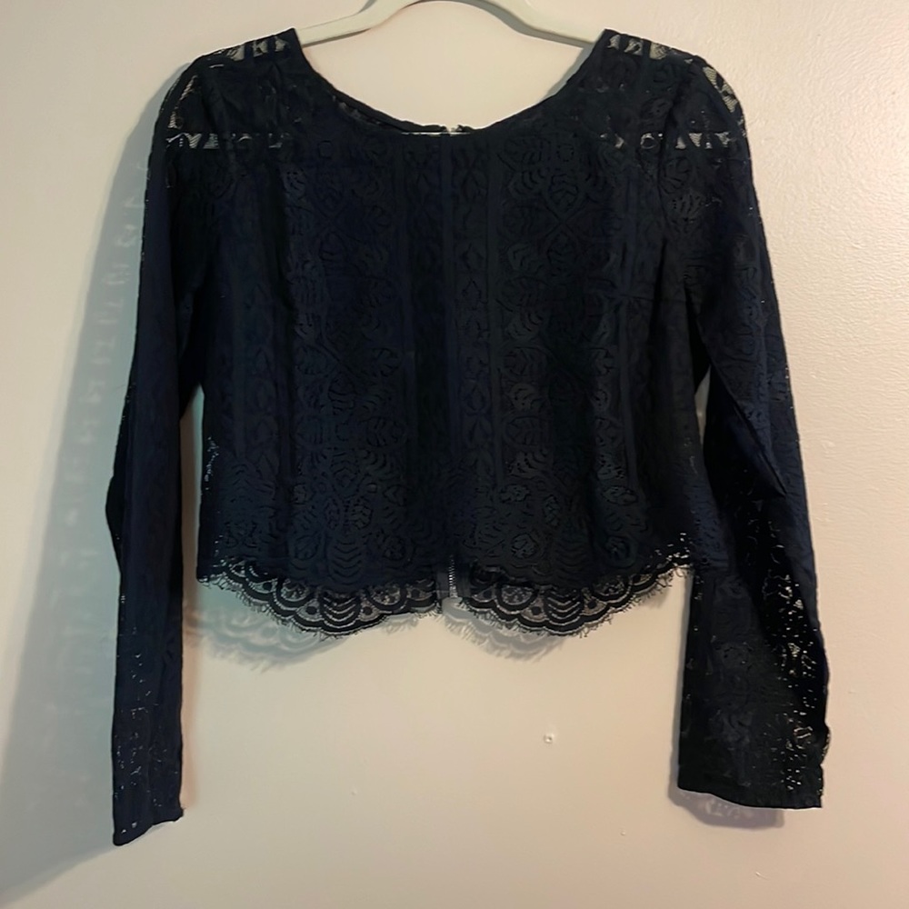 Hollister Lace Cropped Long Sleeve Shirt